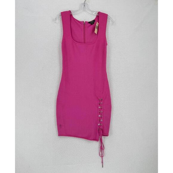 Guess Dresses & Skirts - Marciano Guess Pink Lace Up Side Clubwear Sleeveless Bodycon Dress Sz S NEW